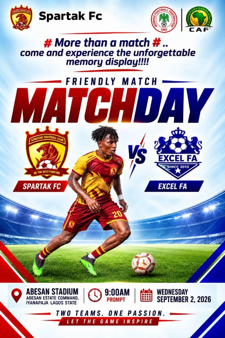 Spartak Football Club next match image for Excel FA fixture